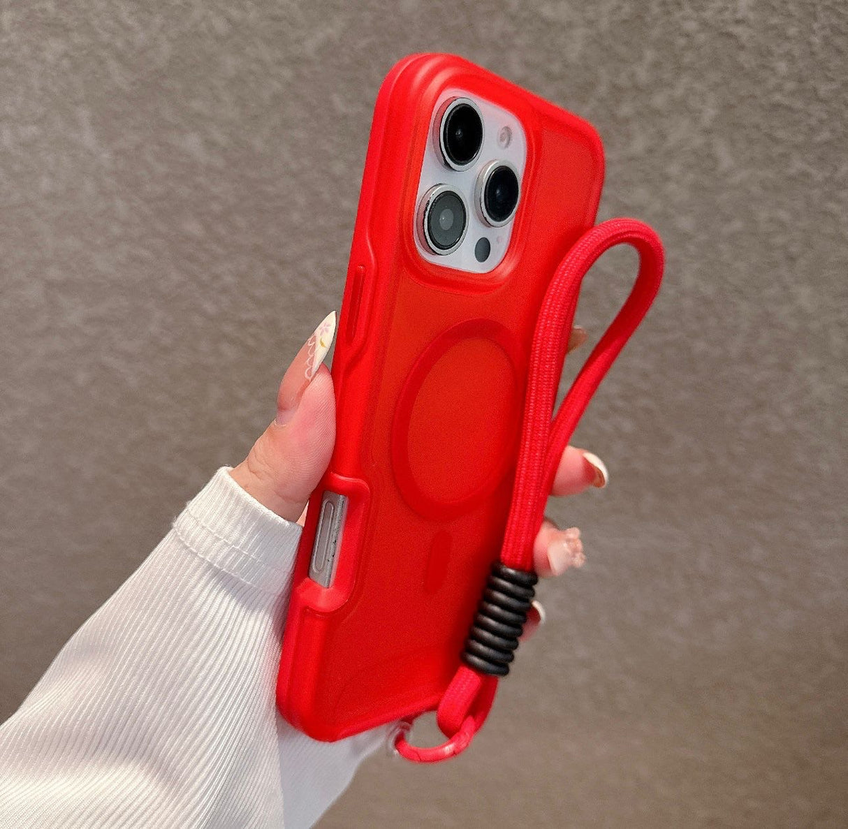 iPhone 15 Plus Shockproof Magnetic Case Protective Cover With Short Rope