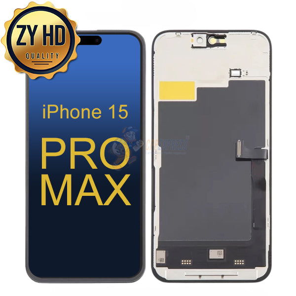 iPhone 15 Pro Max - ZY HD 120Hz LCD Display Touch Screen Digitizer Assembly - Black
