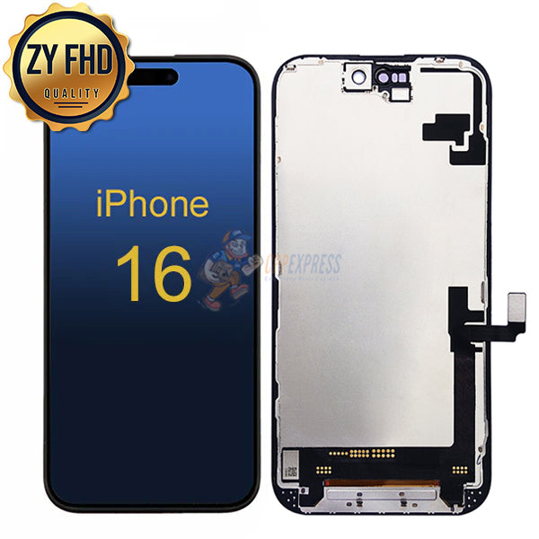 iPhone 16 - ZY FHD LCD Display Touch Screen Digitizer Assembly - Black
