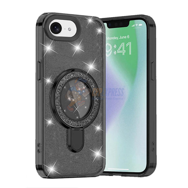 iPhone 16E Glitter Magsafe with Stand ShockProof Protective Case Cover