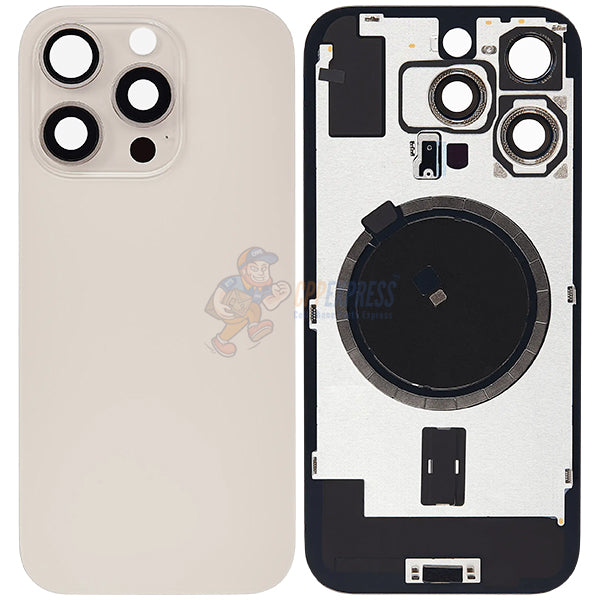 iPhone 16 Pro Glass Battery Back Door Cover - Premium Perfect Fit Big Camera Hole - Gold