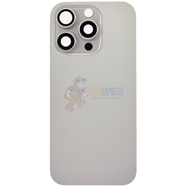iPhone 16 Pro Glass Battery Back Door Cover - Premium Perfect Fit Big Camera Hole - Silver