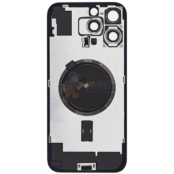 iPhone 16 Pro Max Glass Battery Back Door Cover - Premium Big Camera Hole - Black