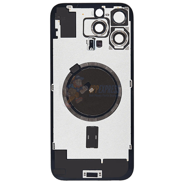 iPhone 16 Pro Max Glass Battery Back Door Cover - Premium Big Camera Hole - Silver
