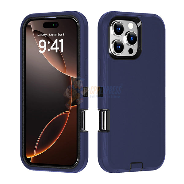 iPhone 16 Pro Max Heavy Duty Shockproof Rugged Protective Defender Case Cover