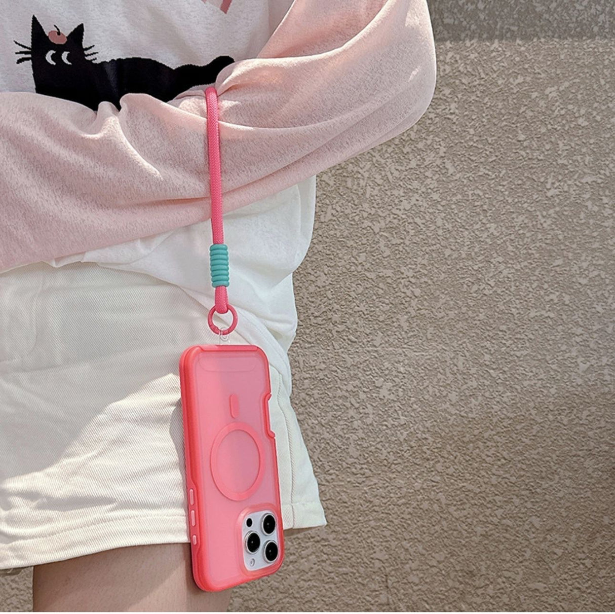 iPhone 16 Pro Max Shockproof Magnetic Case Protective Cover With Short Rope