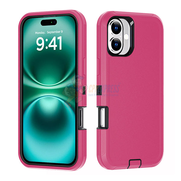 iPhone 16 Shockproof Heavy Duty Rugged Protective Defender Case Cover