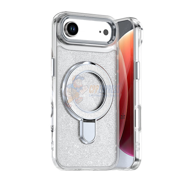 iPhone 17 Air Glitter Magsafe With Stand ShockProof Protective Case Cover