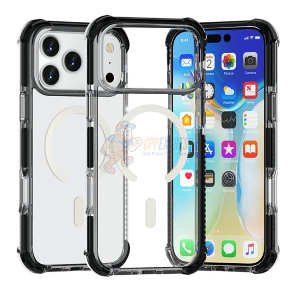 iPhone 17 Pro Max Clear Magsafe With Color Bumper Shockproof Case Cover