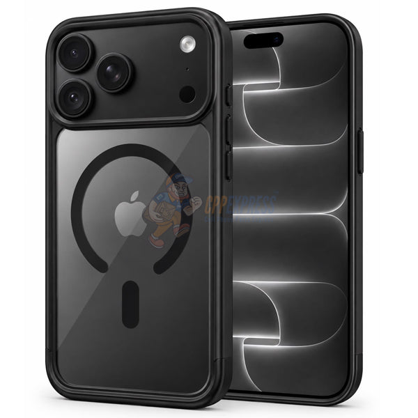 iPhone 18 Pro Max Shockproof Magnetic Magsafe Transparent Case With Color Border