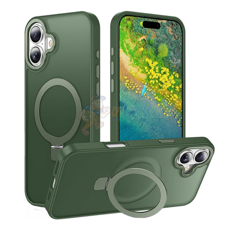 iPhone 16 Plus Shockproof Magnetic Case With Invisible Stand Holder