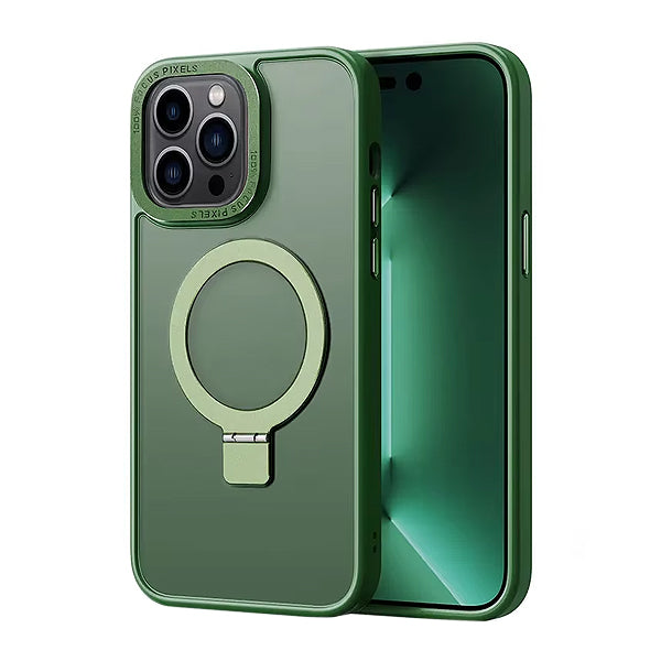 iPhone 16 Pro Max Shockproof Magnetic Case With Invisible Stand Holder