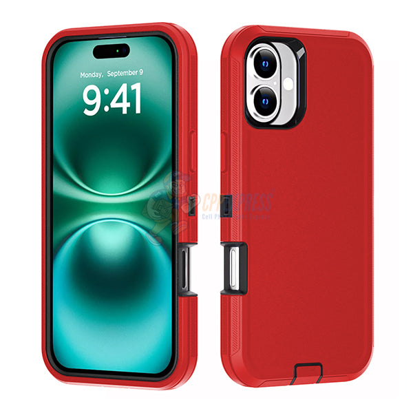 iPhone 16 Shockproof Heavy Duty Rugged Protective Defender Case Cover