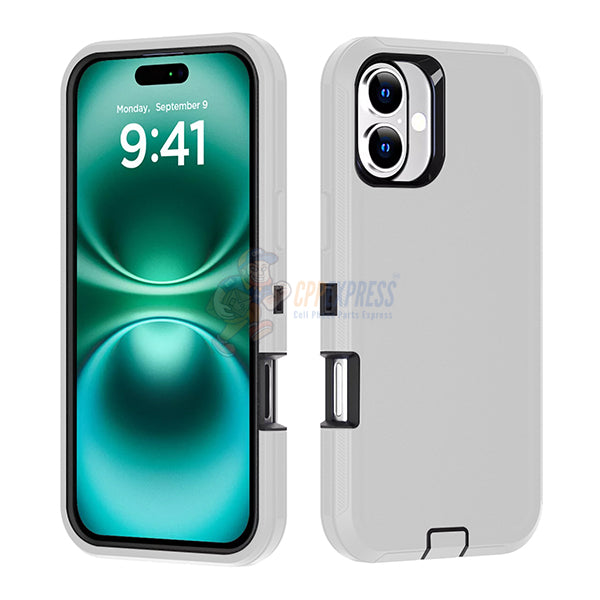 iPhone 16 Shockproof Heavy Duty Rugged Protective Defender Case Cover