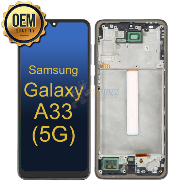 Samsung Galaxy A33 5G LCD Touch Screen Digitizer Assembly With Frame - Black