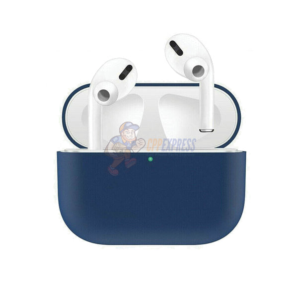 Airpods Pro Premium Protective Shockproof Silicone Charging Shell Case Cover - Dark Blue