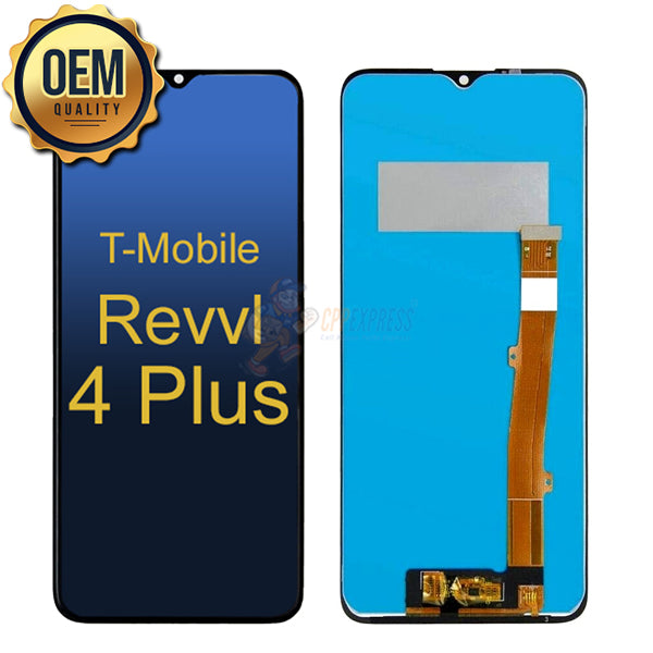 Alcatel TMobile Revvl 4 Plus LCD Touch Screen Digitizer with Assembly without Frame - Black