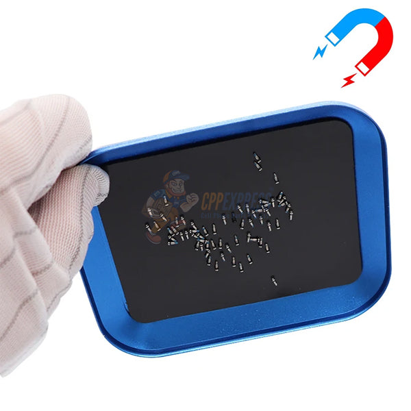 Aluminium Screw Tray Plate with Magnetic Pad Mat Storage Box For Mobile Repair