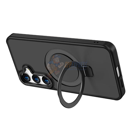 Samsung Galaxy S23 Shockproof Magnetic Case With Invisible Stand Holder - Black