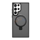 Samsung Galaxy S24 Ultra Shockproof Magnetic Case With Invisible Stand Holder - Black