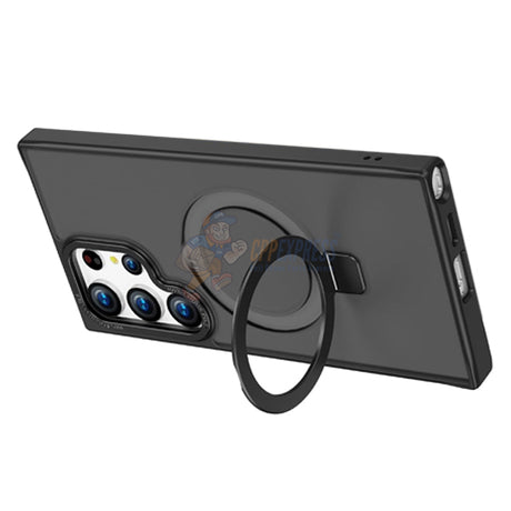 Samsung Galaxy S23 Ultra Shockproof Magnetic Case With Invisible Stand Holder - Black