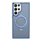 Samsung Galaxy S24 Ultra Shockproof Magnetic Case With Invisible Stand Holder - Blue
