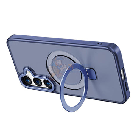 Samsung Galaxy S23 Plus Shockproof Magnetic Case With Invisible Stand Holder - Blue
