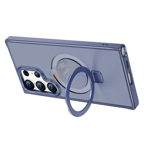 Samsung Galaxy S23 Ultra Shockproof Magnetic Case With Invisible Stand Holder - Blue