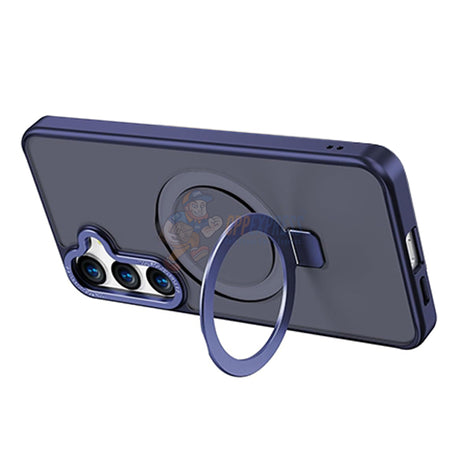 Samsung Galaxy S23 Shockproof Magnetic Case With Invisible Stand Holder - Dark Blue
