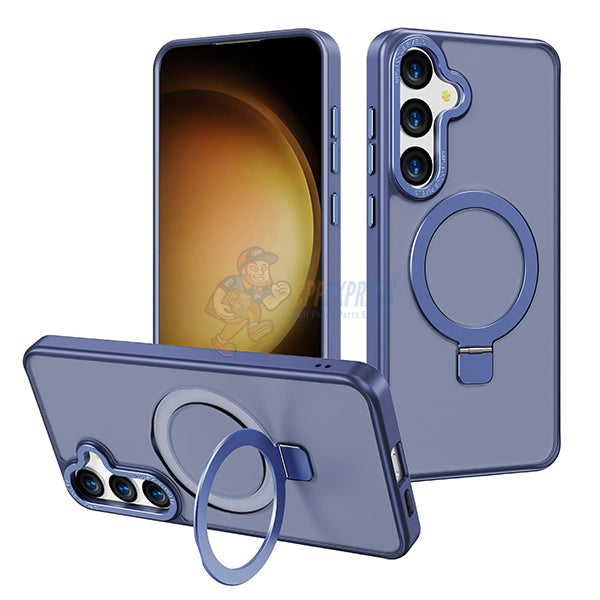Samsung Galaxy S23 Plus Shockproof Magnetic Case With Invisible Stand Holder - Blue