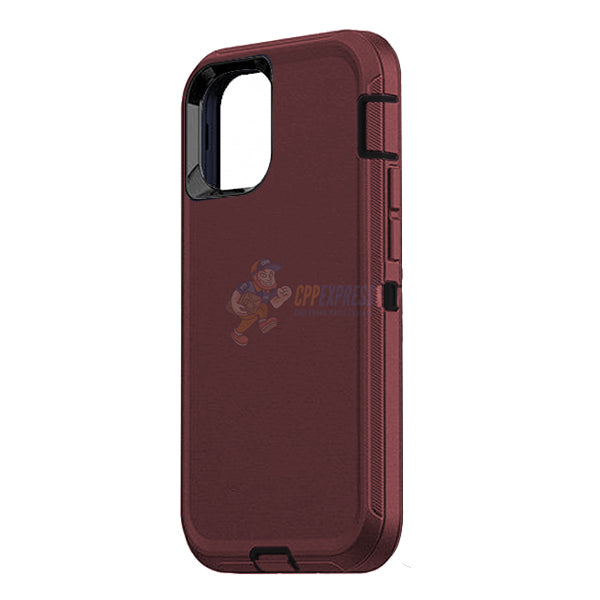 iPhone 12 Mini Shockproof Defender Case Cover Burgundy