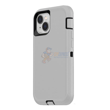 iPhone 14 Shockproof Defender Case Cover Light Gray