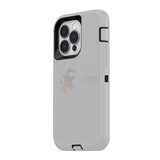 iPhone 14 Pro Shockproof Defender Case Cover Light Gray