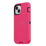 iPhone 15 Shockproof Defender Case Cover Hot Pink