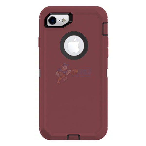 iPhone 7 iPhone 8 Shockproof Defender Case Cover Burgundy