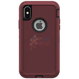 iPhone X iPhone XS Shockproof Defender Case Cover Burgundy