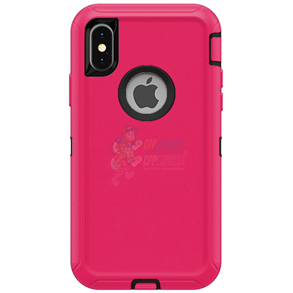 iPhone X iPhone XS Shockproof Defender Case Cover Hot Pink