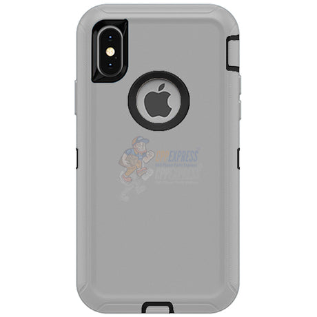 iPhone X iPhone XS Shockproof Defender Case Cover Light Gray