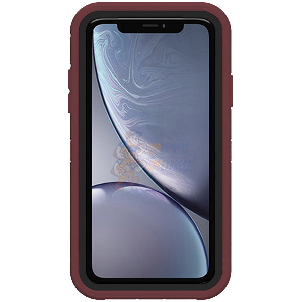 iPhone XR Shockproof Defender Case Cover Burgundy