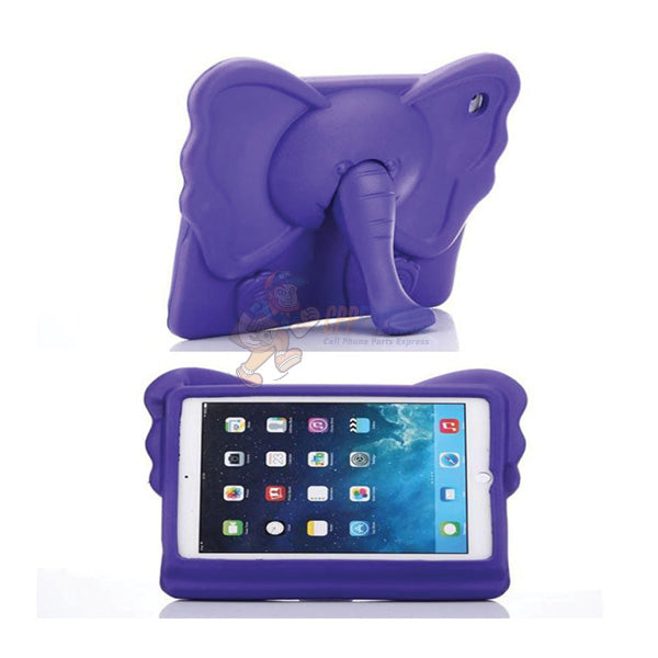 Elephant Kids Shockproof Protective Tough Bumper EVA Case Stand Cover For iPad Mini 1 2 3 4 - Purple