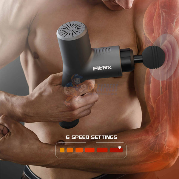 FitRx Neck and Back Massager Handheld Percussion Massage Gun with Multiple Speeds