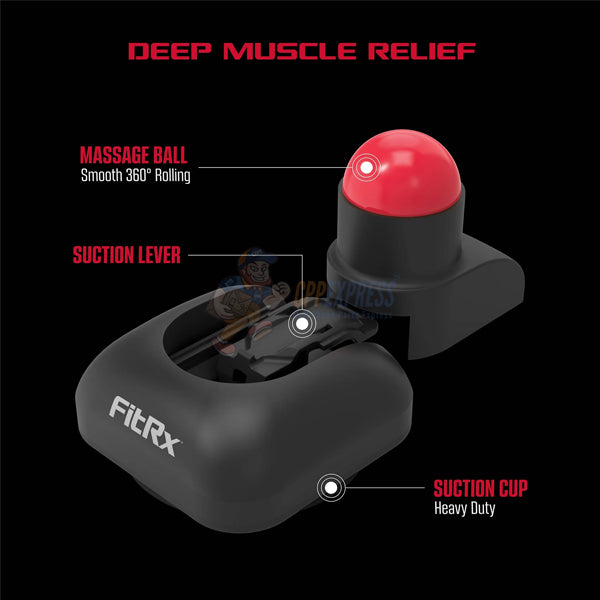 FitRx Mountable Massage Ball - Back and Shoulder Massage Ball with Suction Pad
