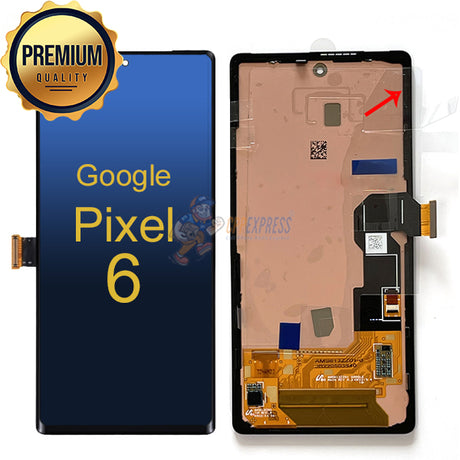 Google Pixel 6 LCD Touch Screen Assembly With Frame Black