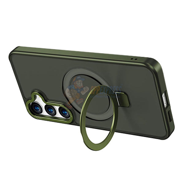 Samsung Galaxy S23 Shockproof Magnetic Case With Invisible Stand Holder - Green