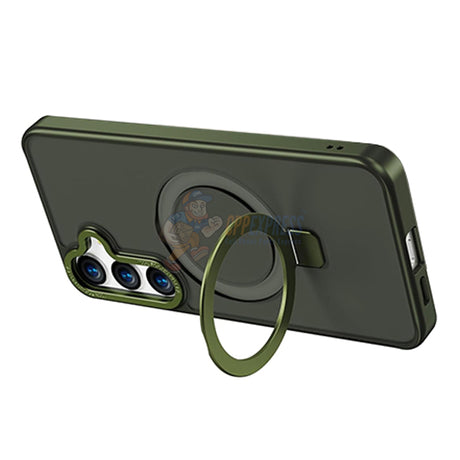 Samsung Galaxy S23 Plus Shockproof Magnetic Case With Invisible Stand Holder - Green