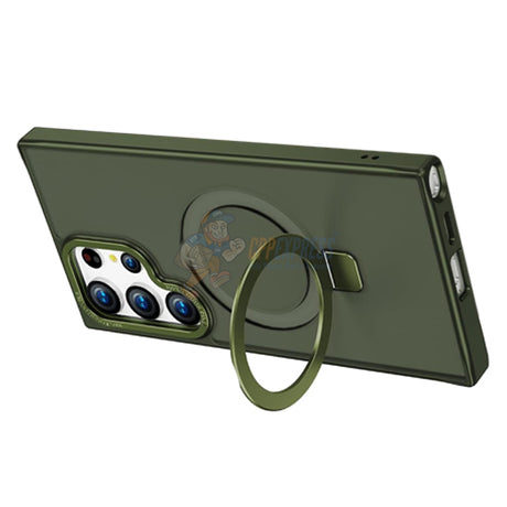 Samsung Galaxy S23 Ultra Shockproof Magnetic Case With Invisible Stand Holder - Green