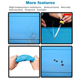 Silicone Repair Mat, Magnetic Soldering Mat Heat Insulation Electronics Repair Mat (Medium) - Blue
