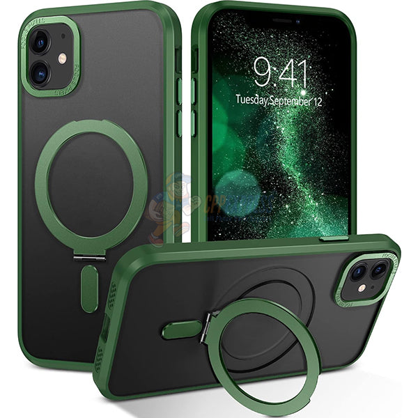 iPhone 11 Shockproof Magnetic Case With Invisible Stand Holder Green