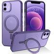 iPhone 12 Shockproof Magnetic Case With Invisible Stand Holder Purple