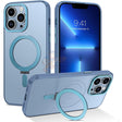 iPhone 13 Pro Max Shockproof Magnetic Case With Invisible Stand Holder Blue